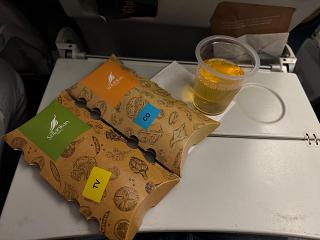 In-flight meal on the SriLankan Airlines flight from Male to Colombo